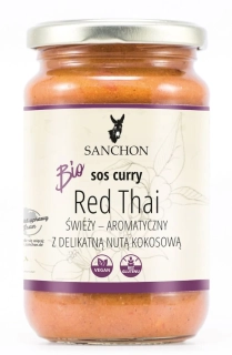 ČERVENÁ THAJSKÁ KARÍ OMÁČKA BEZLEPKOVÁ BIO 340g - SANCHON